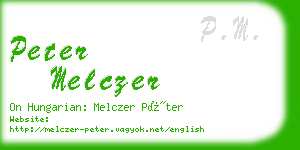 peter melczer business card